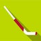 Hockey goalie stick icon, flat style