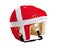 Hockey Helmet With Painted Flag of Denmark