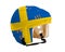 Hockey Helmet With Painted Flag of Sweden