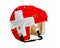 Hockey Helmet With Painted Flag of Switzerland