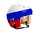 Hockey Helmet With Russian Flag Painted