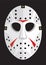 HOCKEY HORROR MASK ON BLACK BACKGROUND