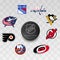 Hockey League. Carolina Hurricanes, Columbus Blue Jackets, New Jersey Devils, NY Islanders, NY Rangers, Philadelphia Flyers,