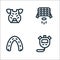 hockey line icons. linear set. quality vector line set such as stopwatch, mouth guard, hockey goal