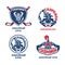 Hockey logo set.