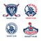 Hockey logo set.