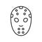 Hockey Mask. Linear icon of professional sports equipment. Black simple illustration of horror movie mask for halloween party.