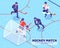 Hockey Match Isometric Illustration