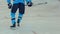 Hockey player in the warm-up