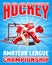 Hockey poster with the goalie in action