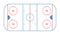 Hockey rink. Hockey field. Ice arena for nhl and winter sport game. Ice pitch in top view. Stadium with graphic line diagram.