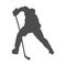 Hockey. Silhouette of a hockey player with a stick. Vector illustration for websites, applications and creative design