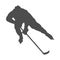 Hockey. Silhouette of a hockey player with a stick. Vector illustration for websites, applications and creative design