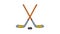 Hockey sticks and puck icon animation