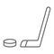 Hockey thin line icon, game and sport, hockey