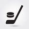 Hockey vector icon, Hockey stick icon, Hockey sport symbol. Modern, simple glyph, solid vector illustration