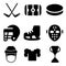 Hockey vector icon set. Sport illustration sign collection. Sports Equipment symbol or logo.