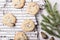 Ð¡hocolate Chip Cookies on cooling rack and on birch bark