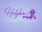 Hodgkin`s Lymphoma Awareness Calligraphy Poster Design. Realistic Violet Ribbon. September is Cancer Awareness Month