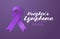 Hodgkin`s Lymphoma Awareness Calligraphy Poster Design. Realistic Violet Ribbon. September is Cancer Awareness Month