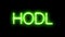 Hodl neon sign appear on black background.