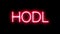 Hodl neon sign appear on black background.