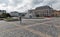 Hodzovo square with Planet of Peace fountain in Bratislava, Slovakia.