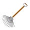 Hoe or Rake Garden Tool for Soil Cultivation Vector Illustration