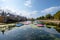 The Hofvijver court pond in front of the buildings of the Dutch parliament, The Hague, Netherlands