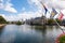 The Hofvijver court pond in front of the buildings of the Dutch parliament, The Hague, Netherlands