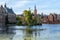 The Hofvijver court pond in front of the buildings of the Dutch parliament, The Hague, Netherlands