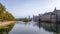 The Hofvijver court pond in front of the buildings of the Dutch parliament, The Hague, Netherlands