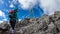 Hohe Warte - A woman walking to the Alpine peak