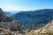 Hohe Weichsel - A panoramic view on Hochschwab mountain chains from the pathway leading to Hohe Weichsel. Sharp mountain slopes