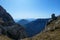 Hohe Weichsel - A panoramic view on Hochschwab mountain chains from the pathway leading to Hohe Weichsel. Sharp mountain slopes