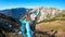 Hohe Weichsel - A woman with a hiking backpack taking a selfie while hiking to the top of Hohe Weichsel in Austria.