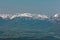 Hohenems/Altach, Rhine valley, Austria - sunrise over Rhine valley with snowy peaks of Apenzell Alps in Switzerland