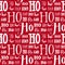 Hohoho pattern, Santa Claus laugh. Seamless background for Christmas design. Vector red texture with white handwritten