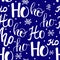 Hohoho pattern, Santa Claus laugh. Seamless texture for Christmas design. Vector red background with handwritten words