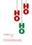 Hohoho red and green text on the white christmas greeting card, horizontal vector