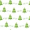 Hohoho seamless pattern for Christmas design. Green Christmas trees on a white background