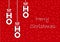 Hohoho white text on the christmas greeting card, horizontal vector
