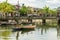 Hoi An , Vietnam - JUNE 25 , 2019 : View of boats on busy river in Hoi An, Vietnam. Hoi An is the World`s Cultural heritage site