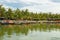 Hoi An , Vietnam - JUNE 25 , 2019 : View of boats on busy river in Hoi An, Vietnam. Hoi An is the World`s Cultural heritage site