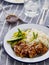 Hoisin Chicken. Traditional Asian cuisine. Chicken with sauce, r