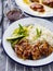 Hoisin Chicken. Traditional Asian cuisine. Chicken with sauce, r