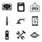 Hoist icons set, simple style