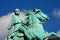 Hojbro Plads Square with the equestrian statue of Bishop Absalon and St Kunsthallen Nikolaj church in Copenhagen