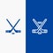 Hokey, Ice Sport, Sport, American Line and Glyph Solid icon Blue banner Line and Glyph Solid icon Blue banner