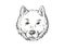 Hokkaido Dog Breed Cartoon Retro Drawing